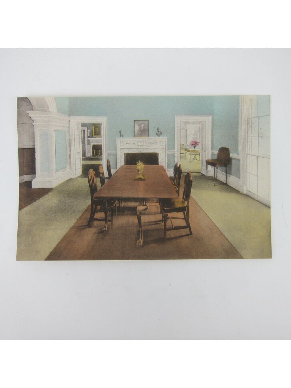 Vintage Postcard Charlottesville Virginia Monticello Dining Room Thoms Jefferson